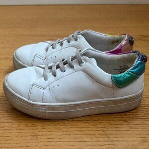 Kurt Geiger Kids White Platform Sneakers with Colorful Heel